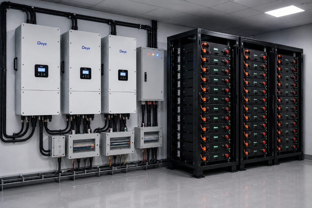 Primary official view of 100kVA / 240kWh C&I Solar Microgrid System (120kW Panels - 200 Units)